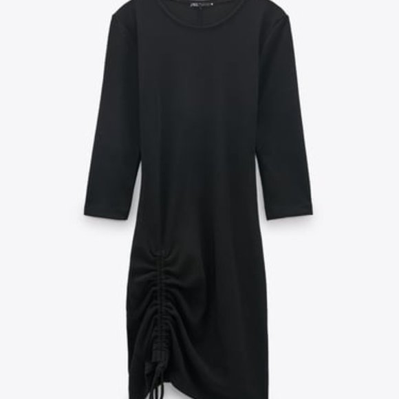 ZARA OTTOMAN KNIT DRESS BLACK - Picture 5 of 5